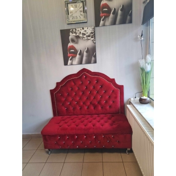 Sofa welurowa glamour dwuosobowa do poczekalni 100 kolorów